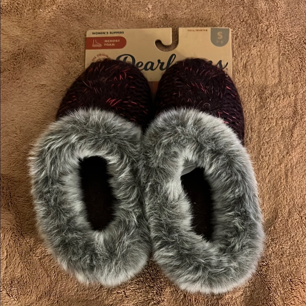 Dearfoams Women's Slippers - Purple and Gray